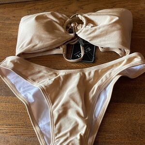 Zaful Forever Young Beige Bikini with Elegant Ring Accent Bathing Suit Swimsuit